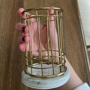 CB2 Modern Gold Pencil Holder